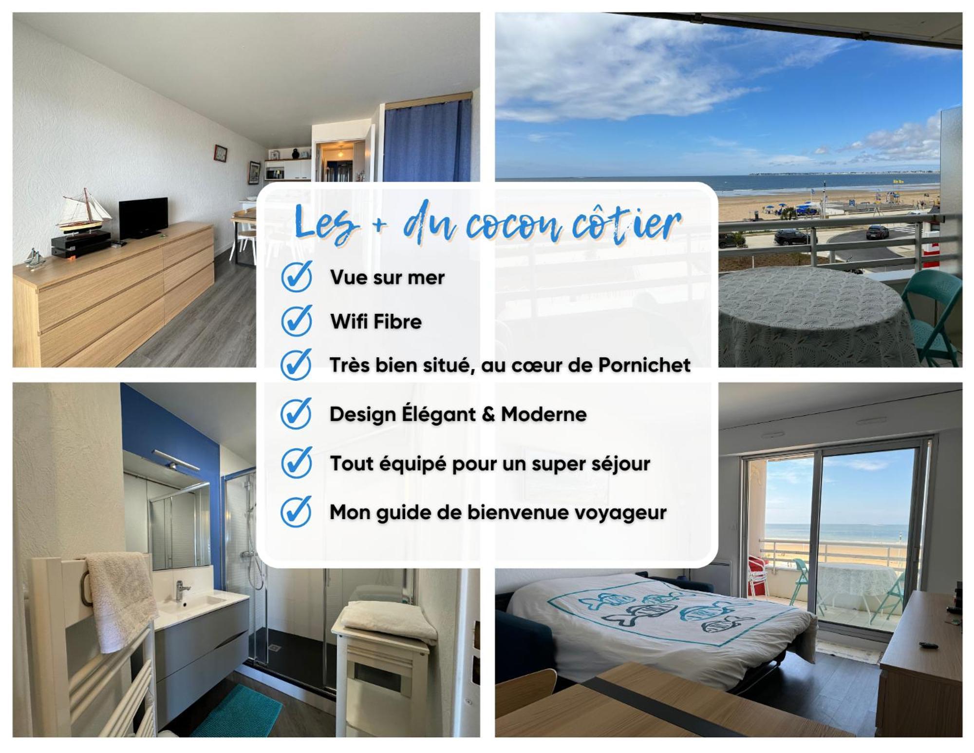 Cocon Cotier - Vue Sur Mer - Parking - Proche De La Thalasso - Terrasse 波尔尼谢 外观 照片